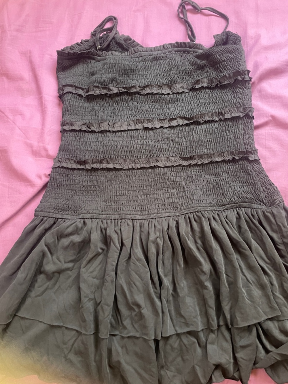 Urban Outfitters Black Smocked Top with Spaghetti Straps - Picture 3 of 7